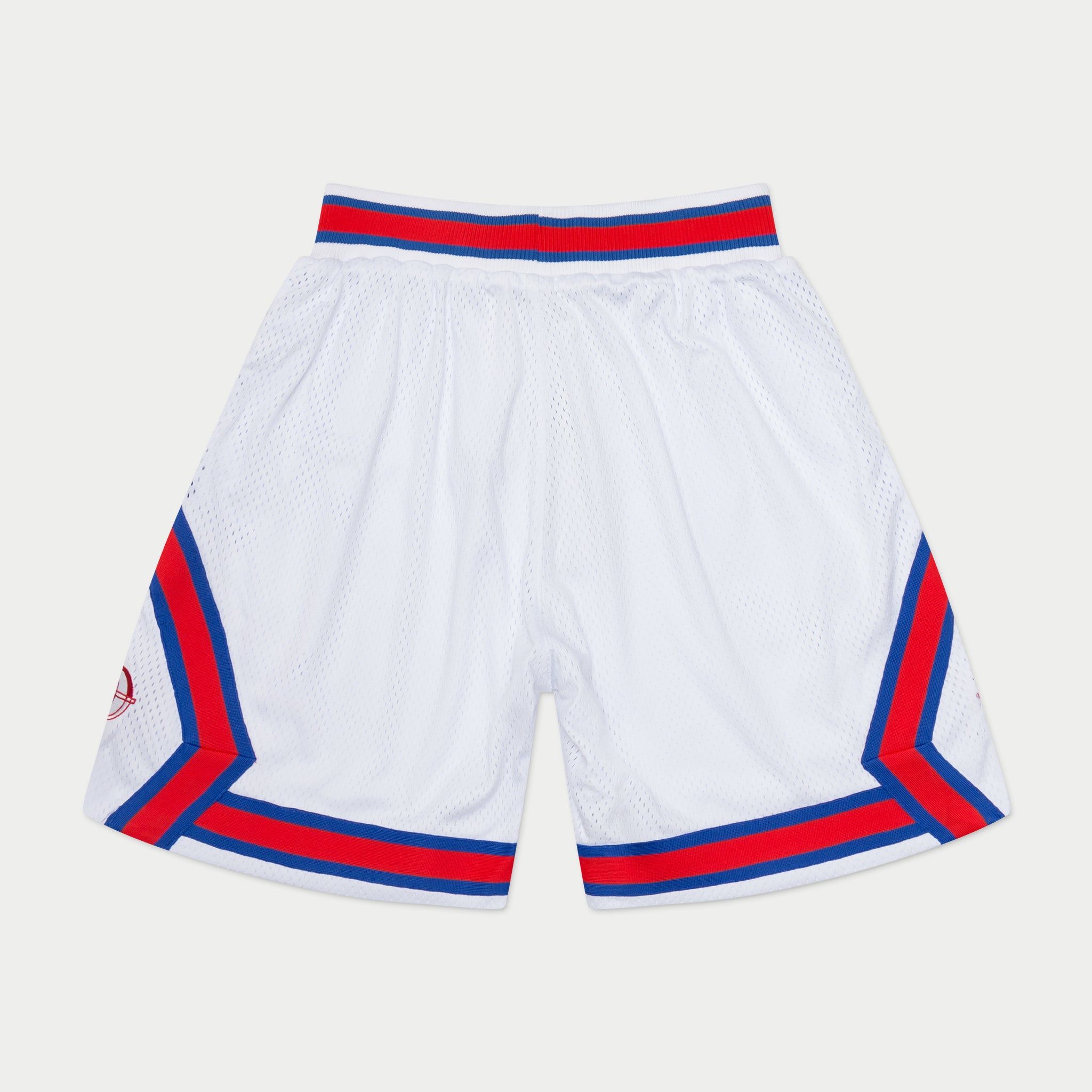 B-BALL SHORTS - WHITE/RED