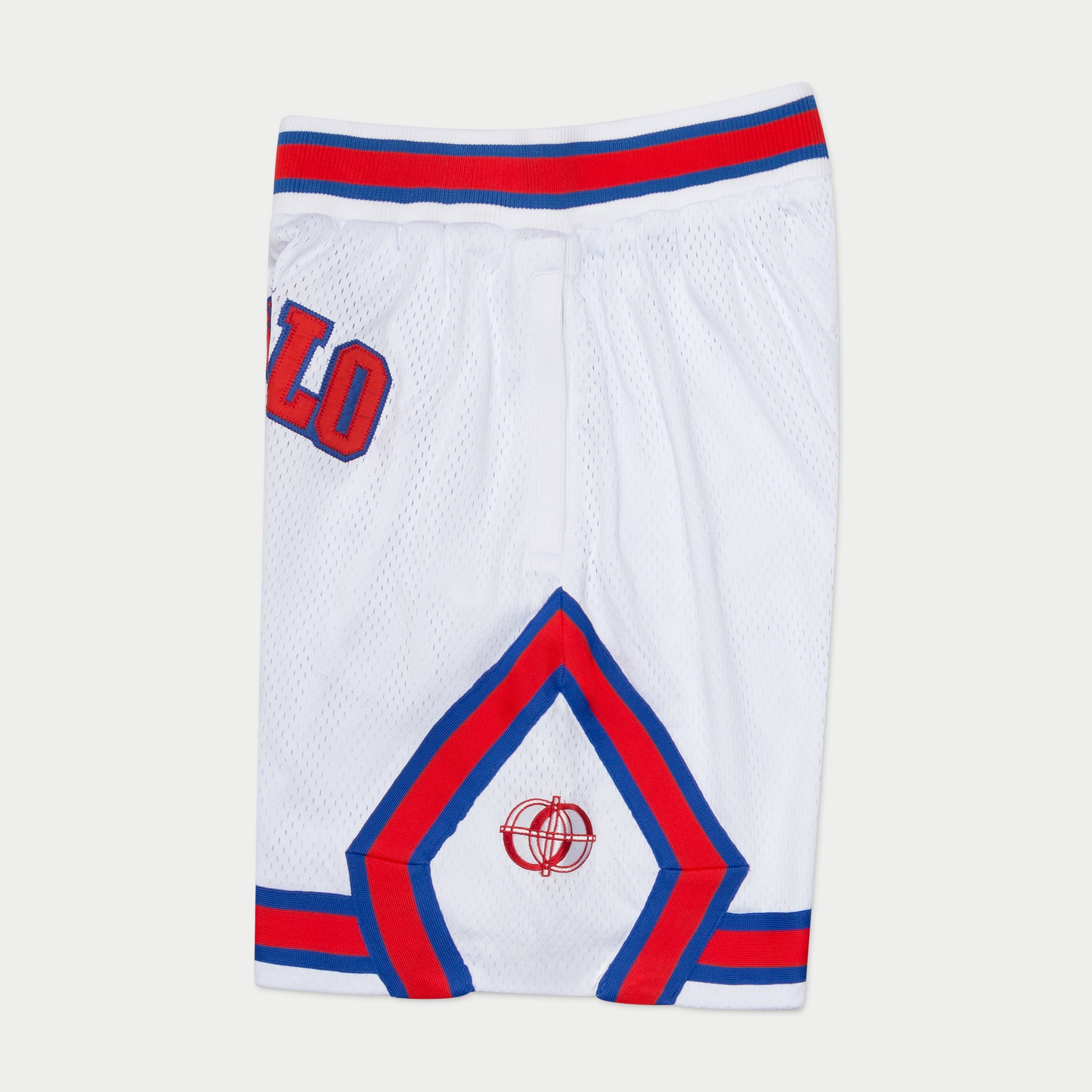 B-BALL SHORT - WHITE/RED