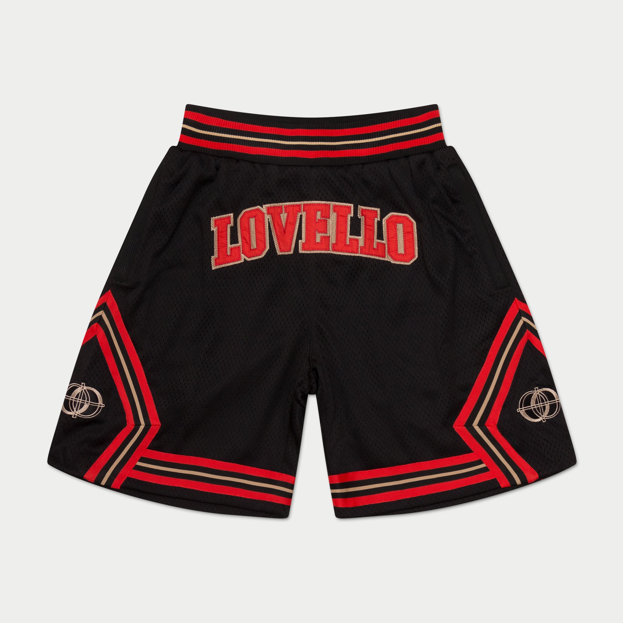 B-BALL SHORTS - BLACK/RED