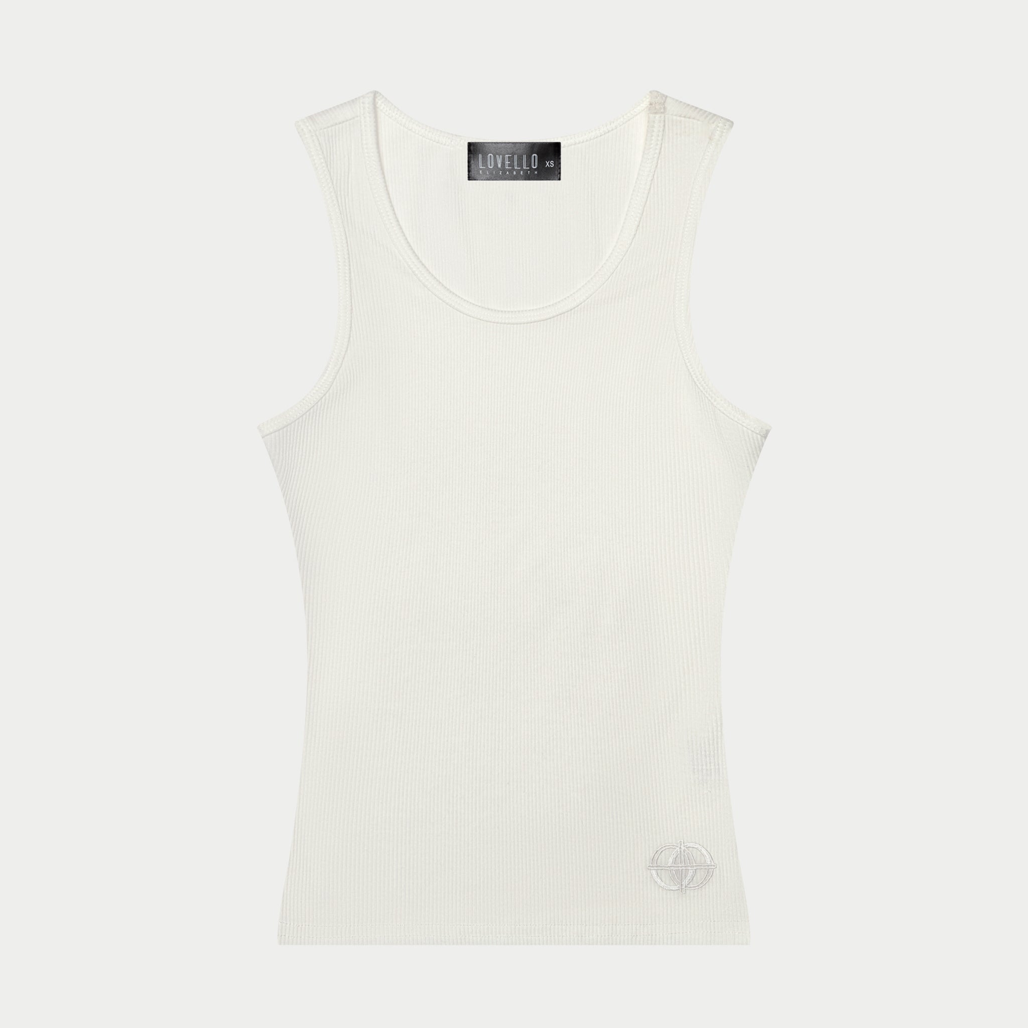 RIBBED FULL TANK - OFF WHITE