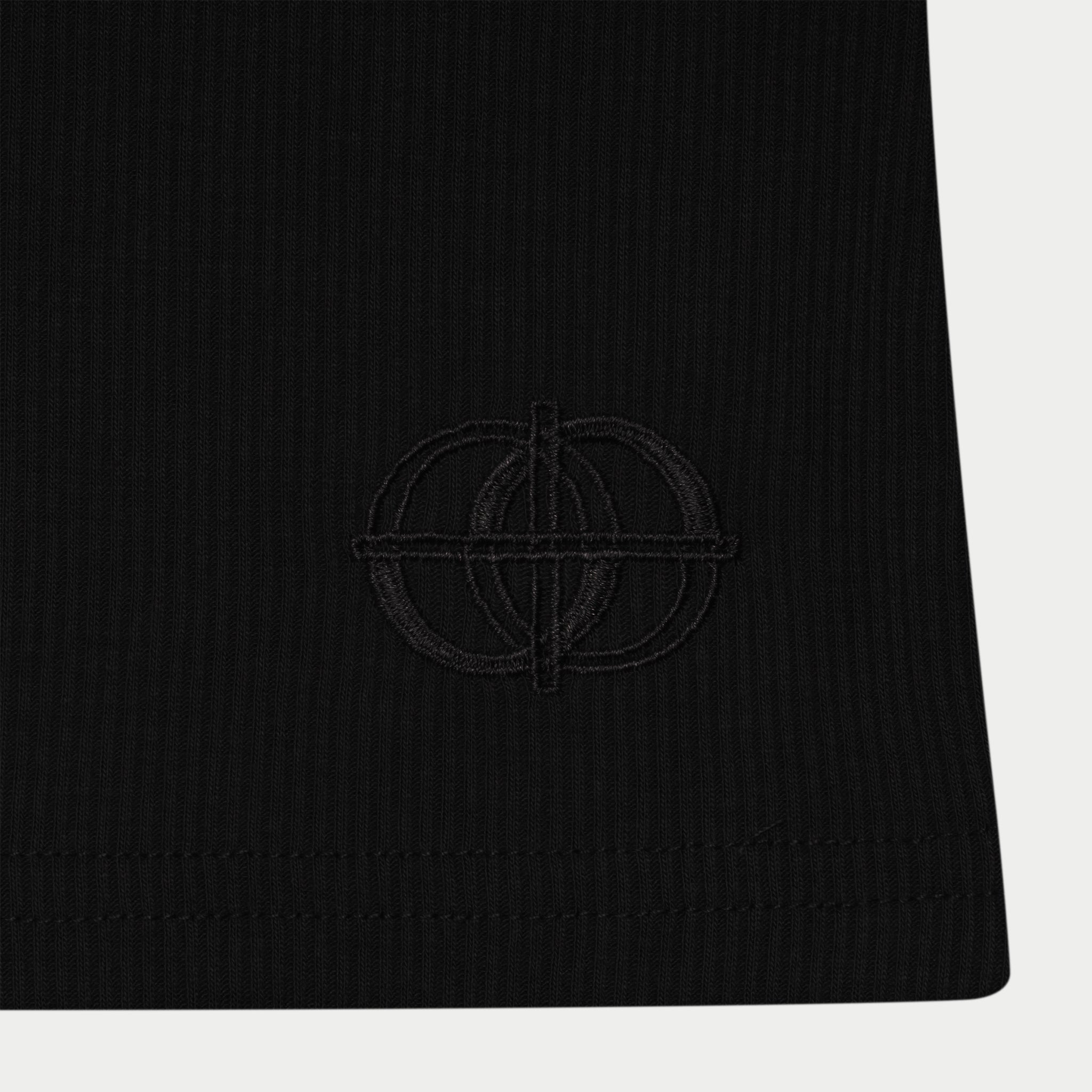 RIBBED ONE SHOULDER TANK - BLACK