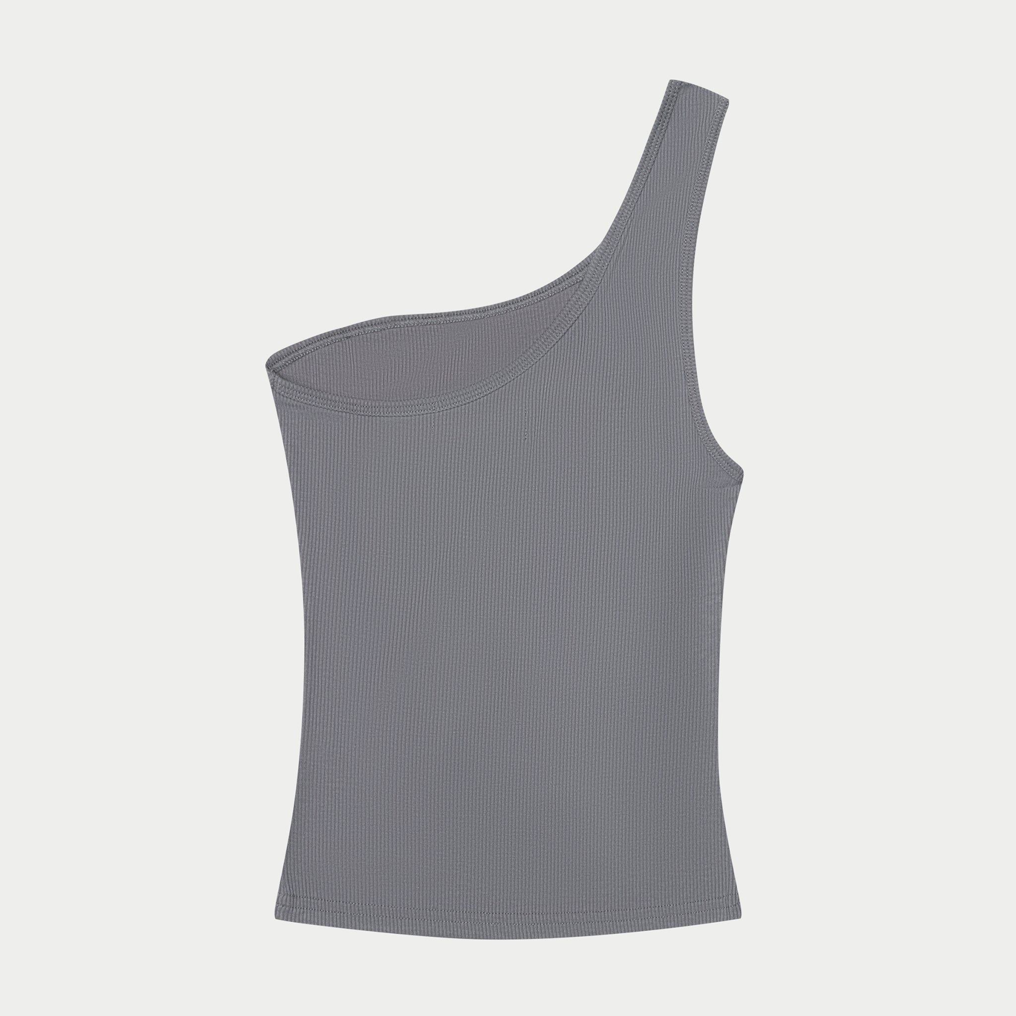 RIBBED ONE SHOULDER TANK - STEEL