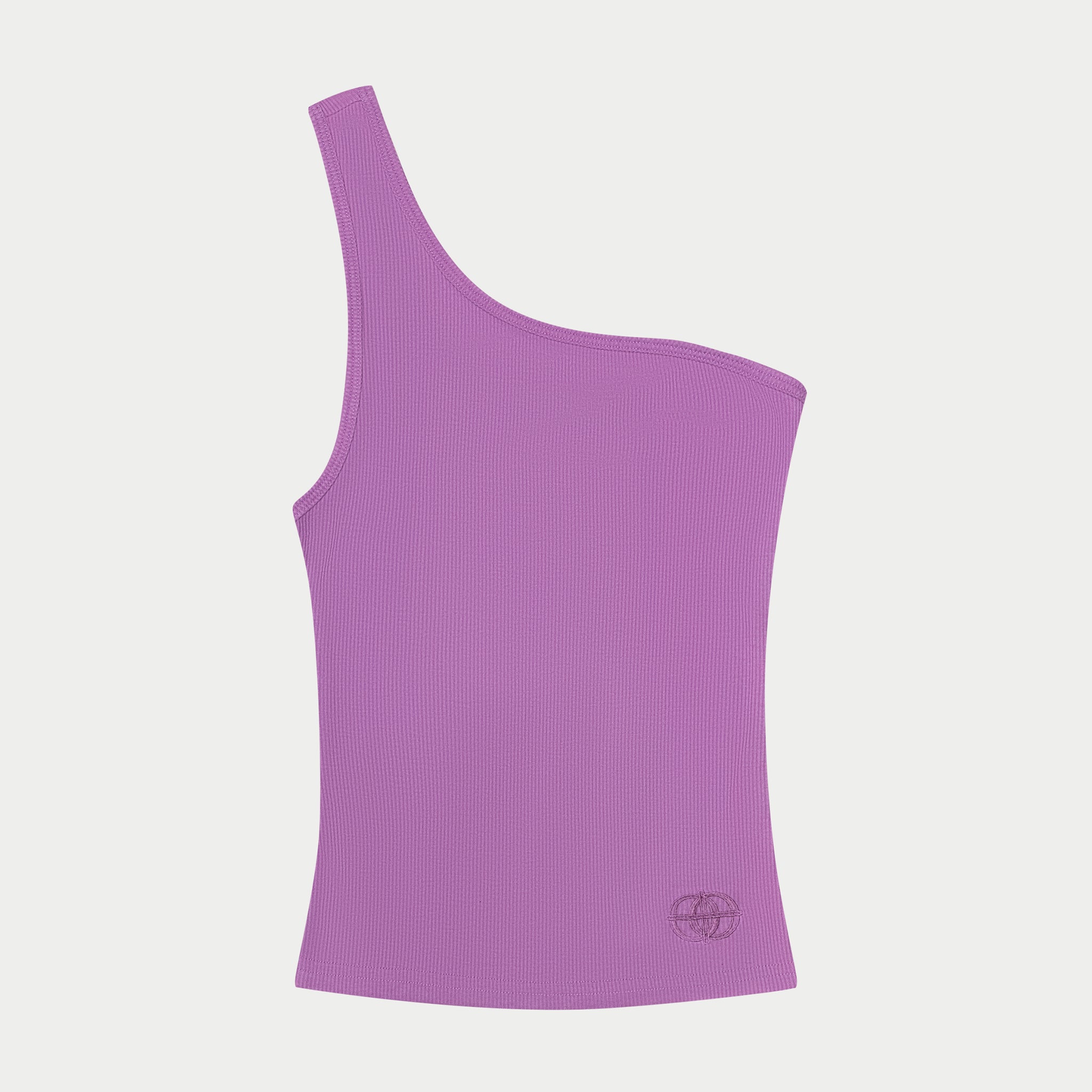 RIBBED ONE SHOULDER TANK - LILAC