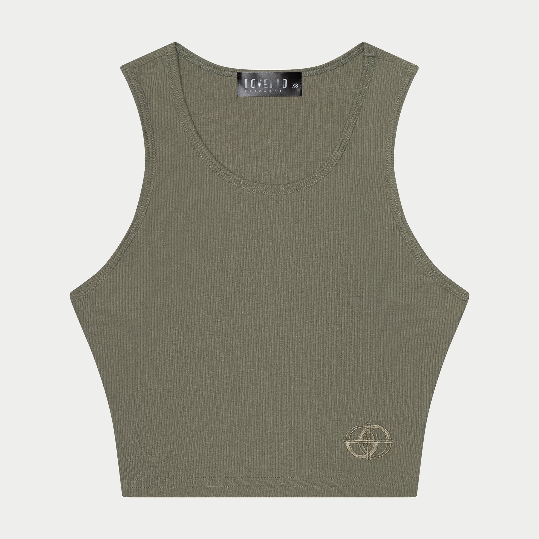 RIBBED CROP TANK - SAGE